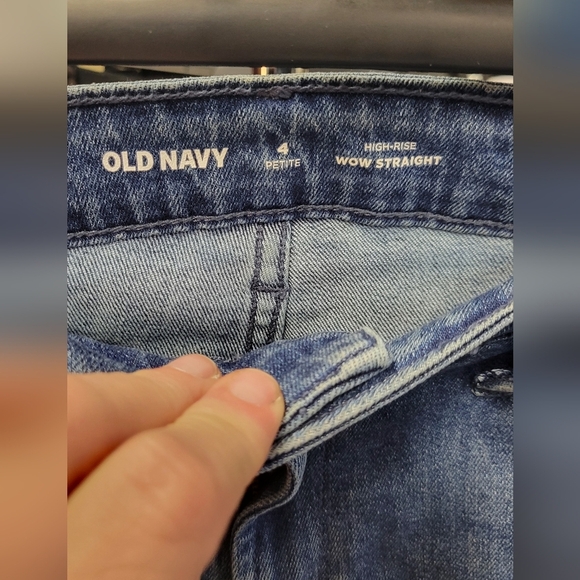 Old Navy High Rise Wow Straight Jeans Size 4 Petite - Picture 5 of 7